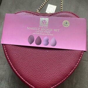 Anne Klein Burgundy Heart Cosmetic Case